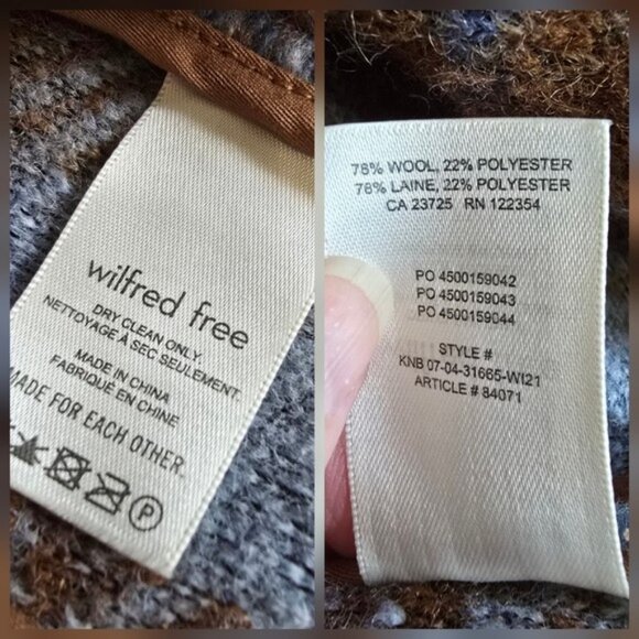 Aritzia Wilfred Free Autumn Wool Blend Plaid Shirt Jacket size XS - Picture 15 of 16